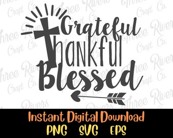 Agradecido, Agradecido, Bendito Png, Svg, Eps, Descarga Digital