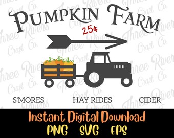 Pumpkin Farm Sign Png, Svg, Eps, Descarga digital, Otoño, Otoño