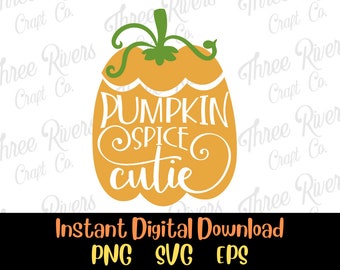 Pumpkin Spice Cutie Png, Svg, Eps, Descarga digital, Otoño, Otoño