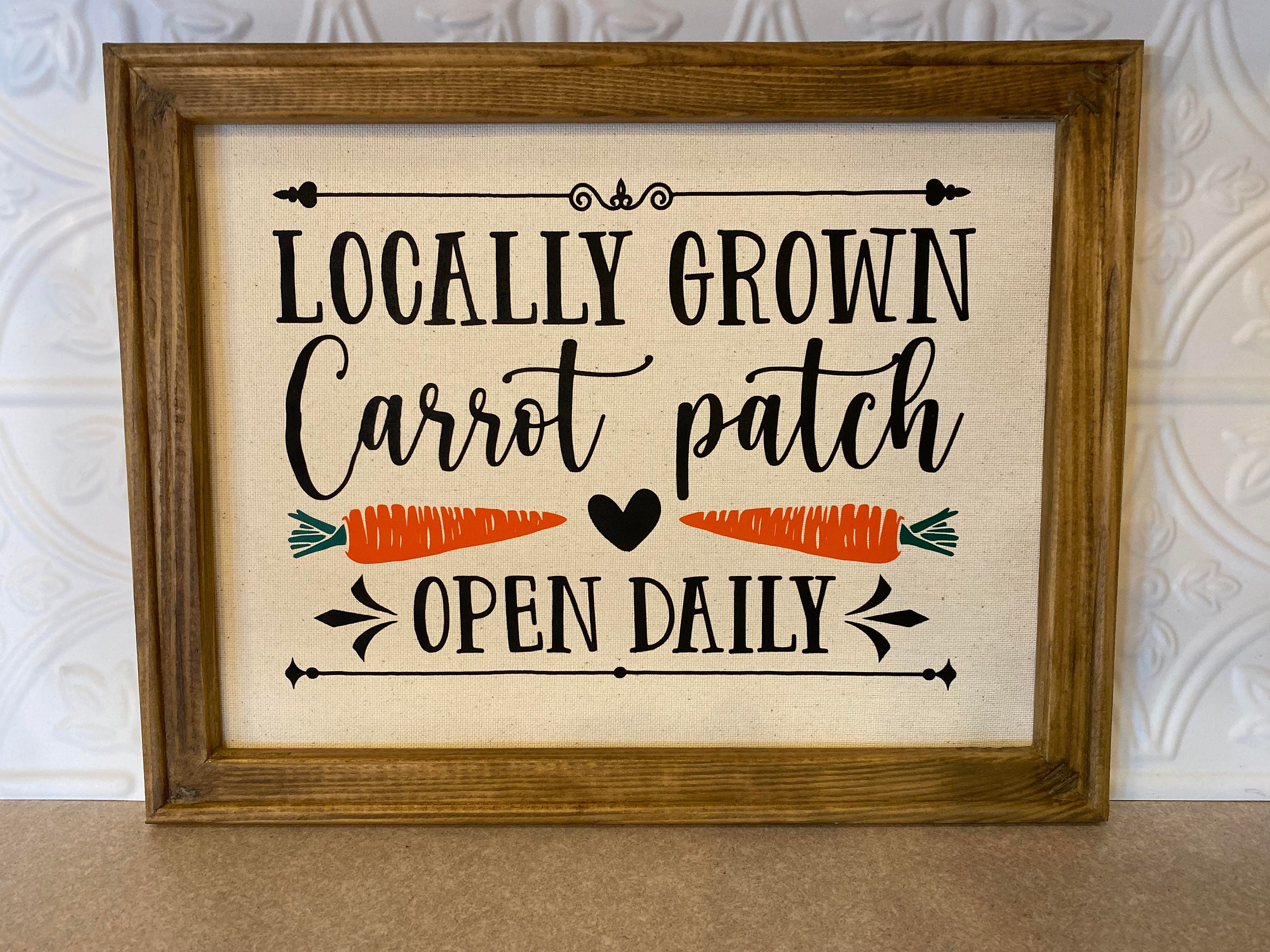 Carrot Patch Reverse Canvas 11 X 14 Sign Farmhouse Sign 