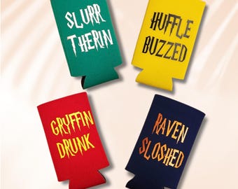 Personalized seltzer can coozies for bachelorette party, harry pottery gifts for women, drunk coozie potter party favors, skinny can cooler