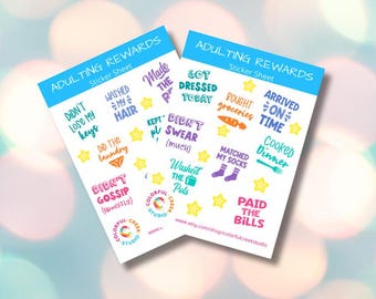 Funny Adulting Reward Stickers, Millennial Planner Stickers