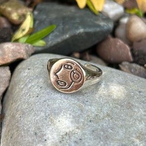 Silber verstellbare Gesicht Ring, abstraktes Gesicht Ring, Gesicht Schmuck, Gesicht Ring, abstrakte Ring, Silber Gesicht Ring, Silberschmuck, einstellbar
