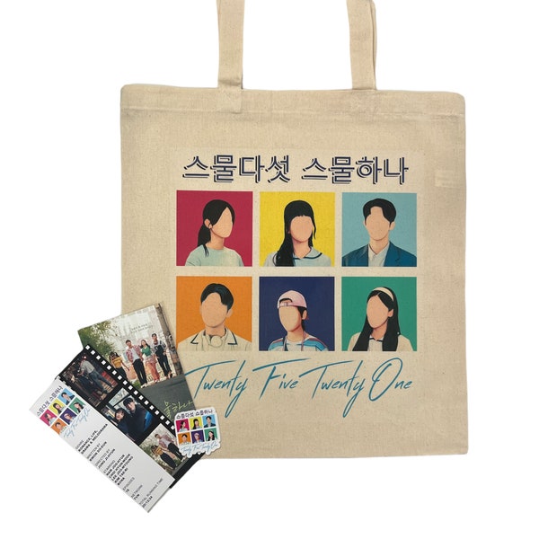 Personalized Korean Drama-Inspired Tote Bag with K-Drama Stationery - Aesthetic Gift for K-Drama Fans - Reusable Shopping Bag