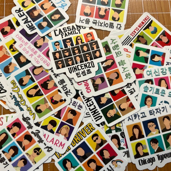 K-Drama Illustration Stickers (36) or Magnetic Calendar (12) Set - Korean Drama Gift