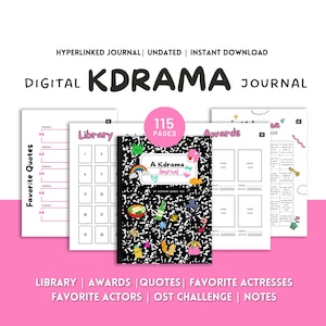 K-Drama Digital Journal - Watch, Track, Review - Digital Journal for Goodnotes & Notability
