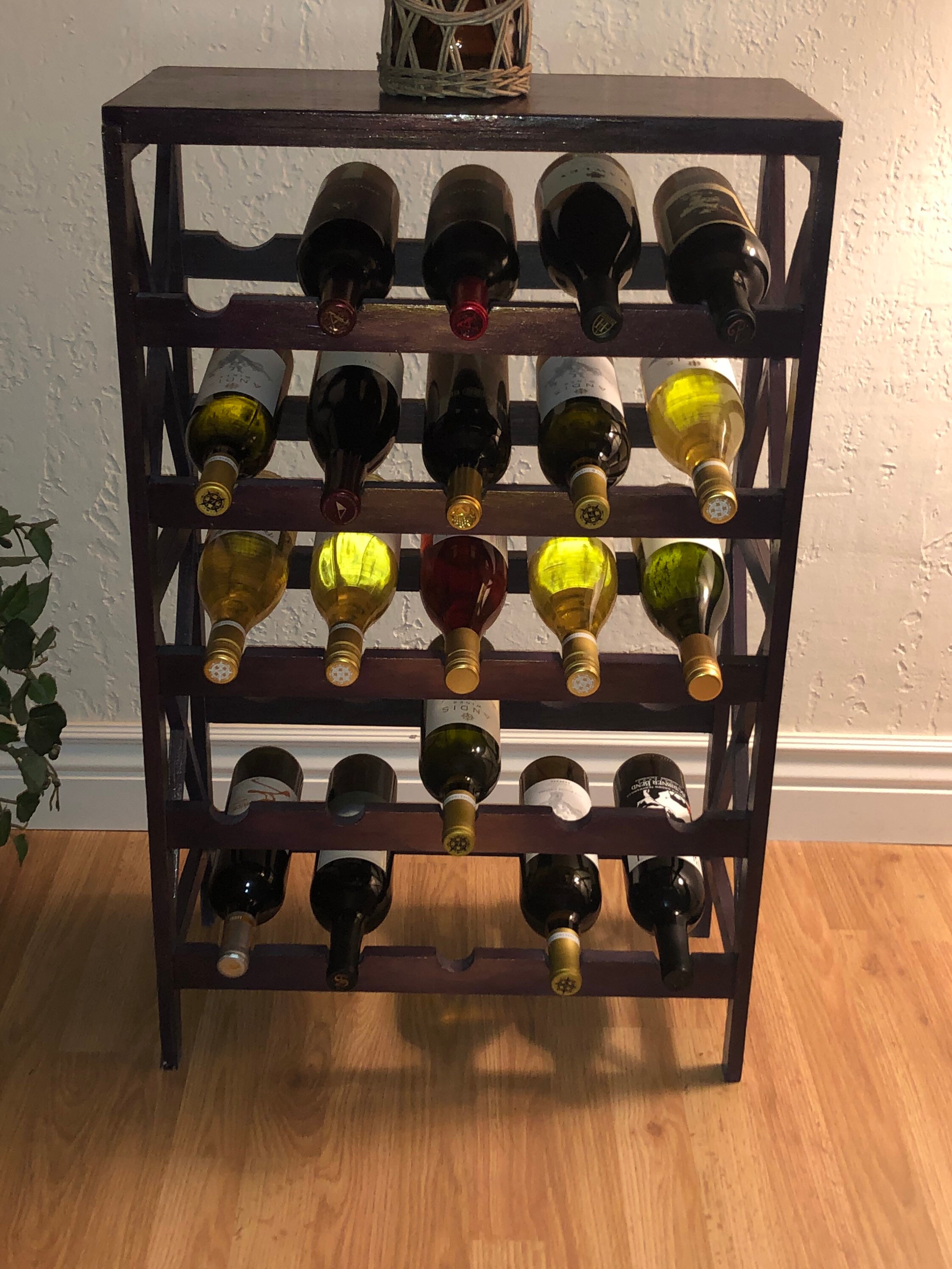 Refinished Floor Standing Wine Rack Holds 24 Bottles. Top is Etsy