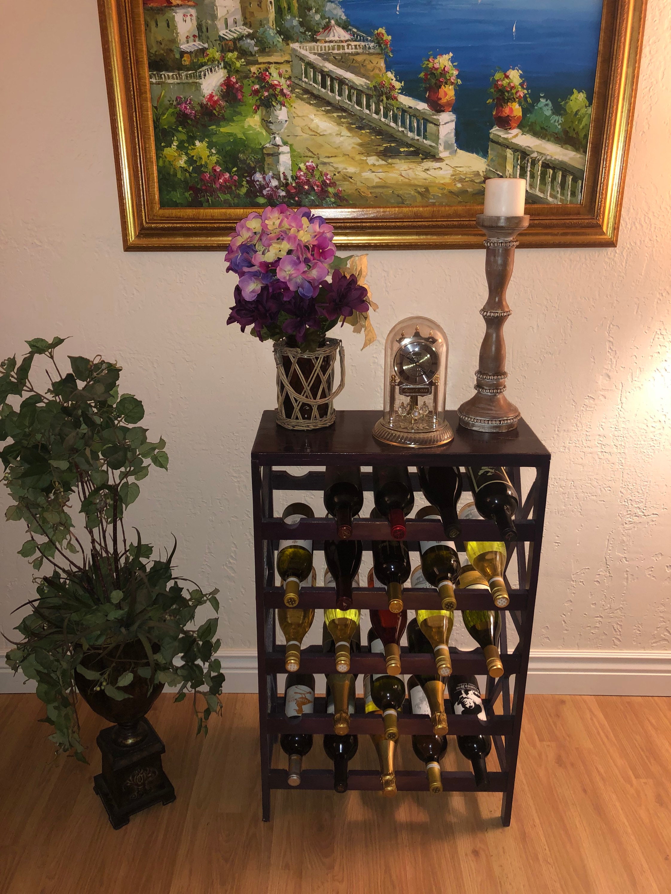 Refinished Floor Standing Wine Rack Holds 24 Bottles. Top is Etsy