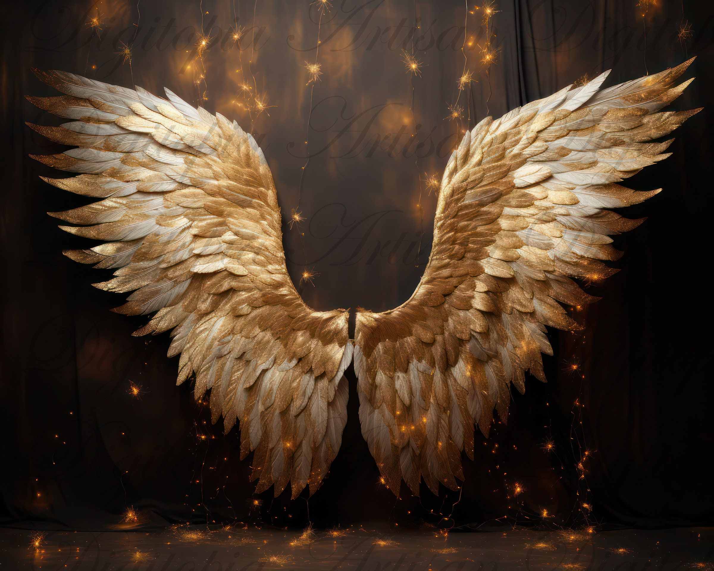 Gold Angel Wing Digital Backdrop for Maternity Bridal Boudoir ...