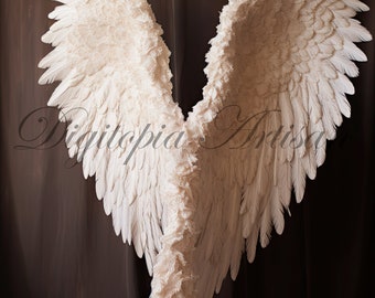 Toile de fond de photographie de maternité d'ailes d'ange céleste, accessoires de photographie de portrait, ailes pour baby shower de maternité de mariage, téléchargement numérique
