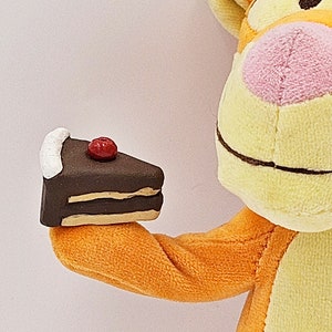 Slice of Chocolate Cake for NuiMo Plush.  Hand Magnet.