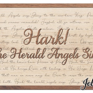 Hark! the Herald Angels Sing Hymnal Christmas Song Lyrics Double Layer Sign Digital File SVG Glowforge Laser Ready