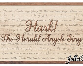 Hark! the Herald Angels Sing, Laser Cut Christmas Sign SVG (Digital File)