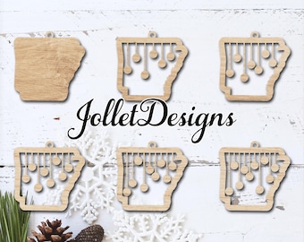 Arkansas Family Ornament SVG, Glowforge Laser Cut File (Digital File)