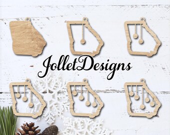 Georgia State Ornament Digital File | Laser Cut Template (SVG PDF)
