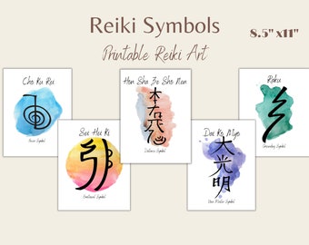 REIKI SYMBOLS for Reiki Healing, Reiki Wall Hanging for Spa Studio Decor, Reiki Healing Symbols Wall Art, Digital Reiki Print, Spiritual Art