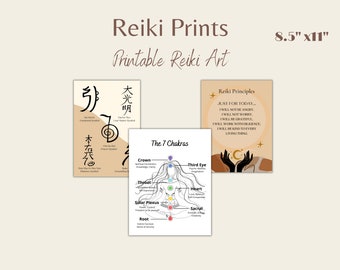 REIKI DECOR, Reiki SYMBOLS for Reiki Healing, Reiki Wall Art, Spa Wall Hanging, Reiki Poster, Digital Reiki Print, Spiritual Art