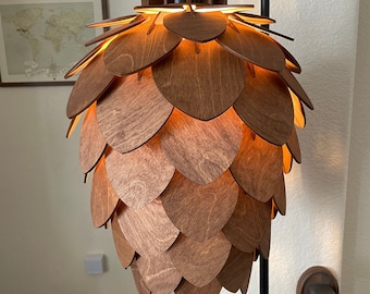 Unique Wooden Pinecone, Hop Pendant Lamp,  Chandelier, Floor Lamp