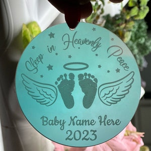 Angel Baby Memorial Christmas Ornament, Rainbow Acrylic