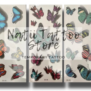 BodyArt Butterflies Waterproof Temporary Tattoos Good for metal plastic and more