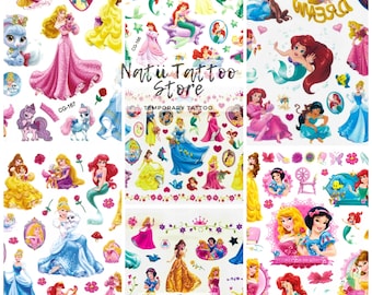 Princesses Temporary Tattoo Sheets stickers Children Kids Birthday Party Bag