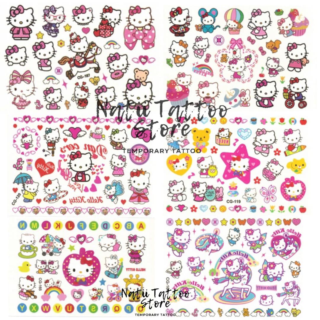 Hello Kitty Tattoo Stickers Children Kids Birthday Party Bag - Etsy