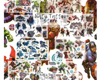 Avengers Tattoo  stickers Children Kids Birthday Party Bag