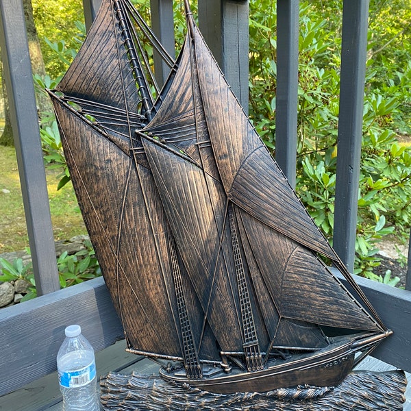 Sailboat 3d Metal Wall Decor Etsy