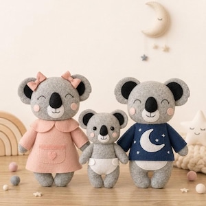 Koala Family Felt Pattern PDF | Sewing Tutorial