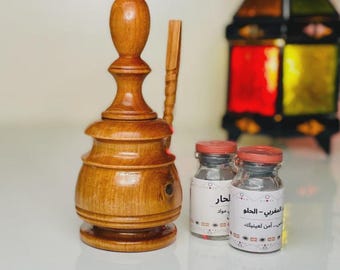 Authentischer marokkanischer Kohl-Ithmid mit handgemachtem hölzernem Makhala - natürlicher bleifreier Berber Surma Eyeliner aus dem Atlasgebirge