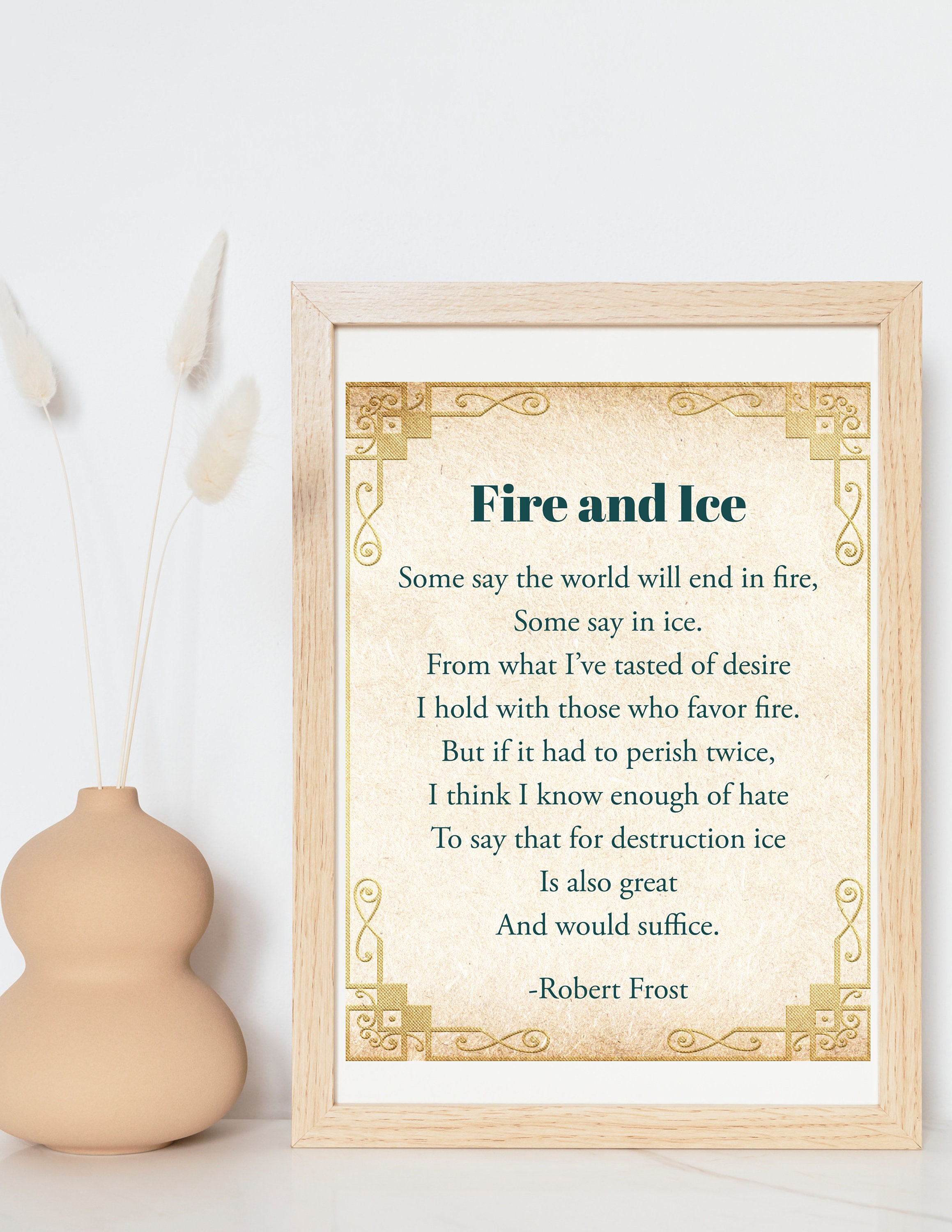 Fire and Ice Poem by Robert Frost SVG PNG JPG Files - Etsy