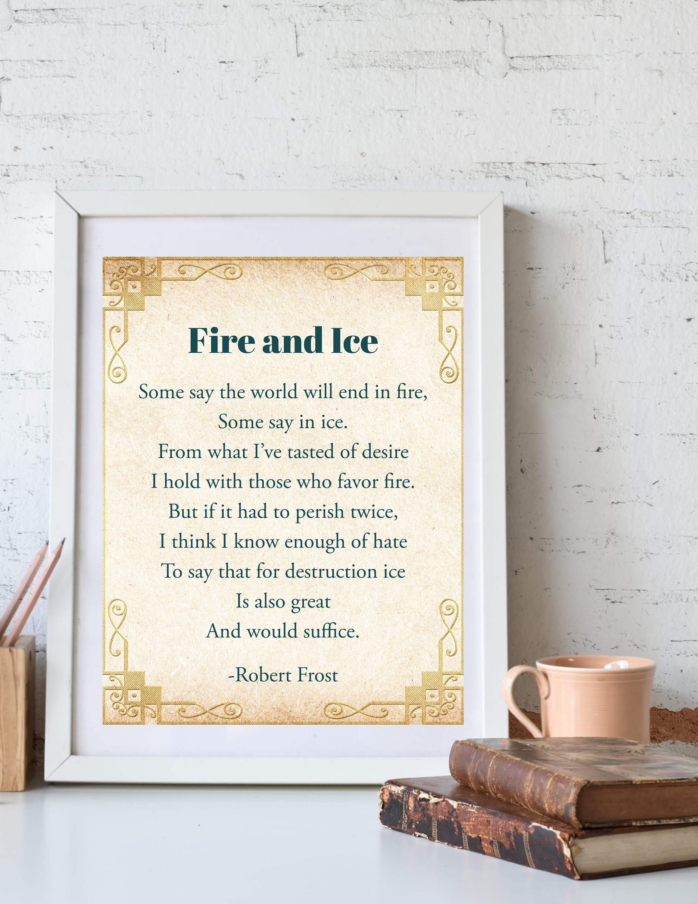 Fire and Ice Poem by Robert Frost SVG PNG JPG Files - Etsy