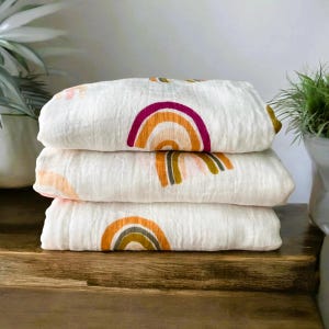 Rainbow Muslin Baby Swaddle blanket