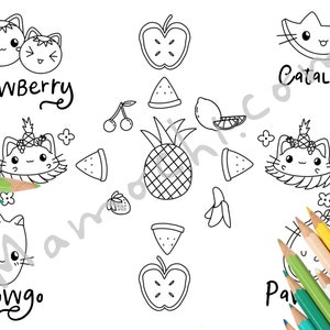 Cute Chi-chi Mochi Cat Printable Coloring Pages: Kawaii Sushi - Etsy Canada