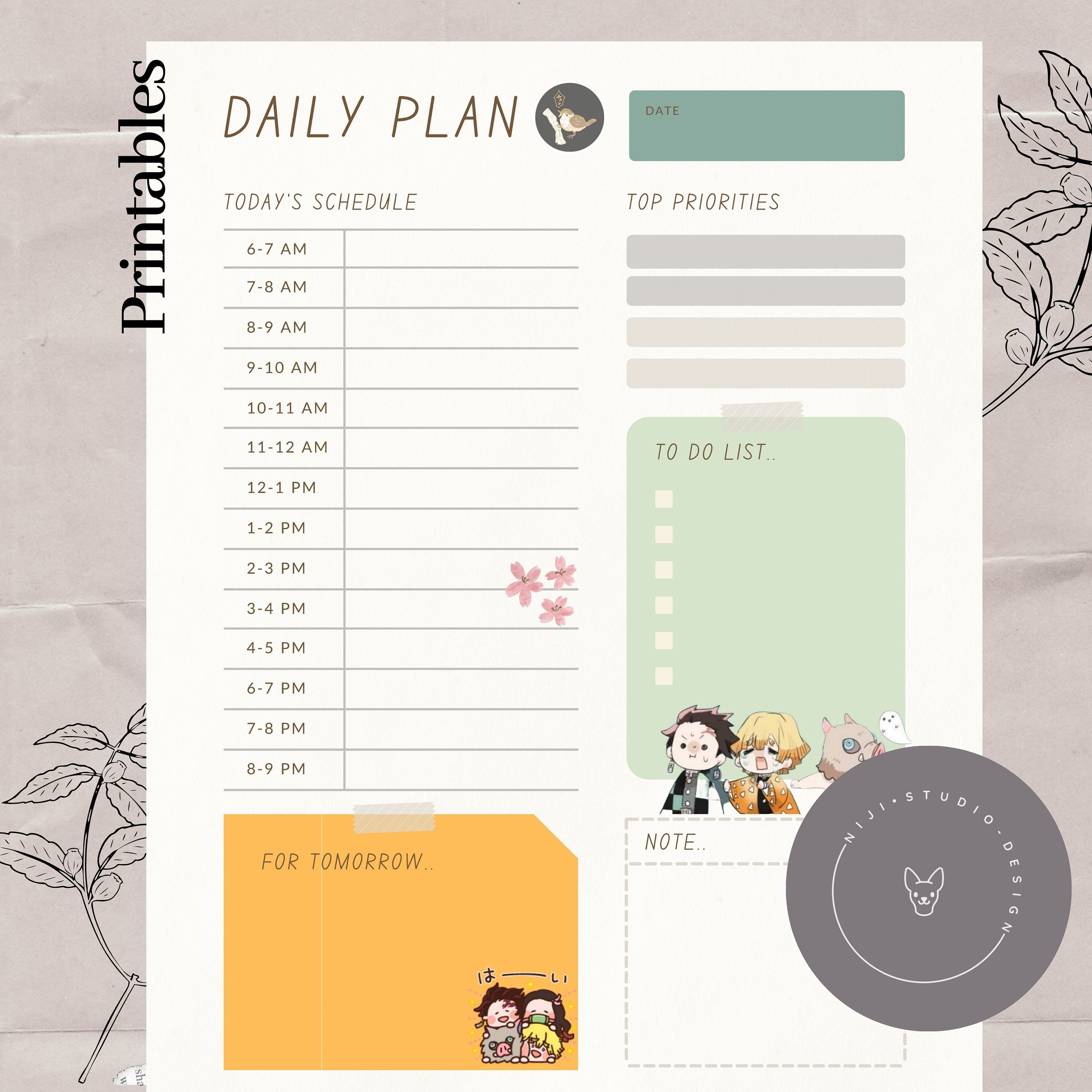 Goodnotes Template Noteshelf Demon Anime Printable Fan Art PDF and JPEG