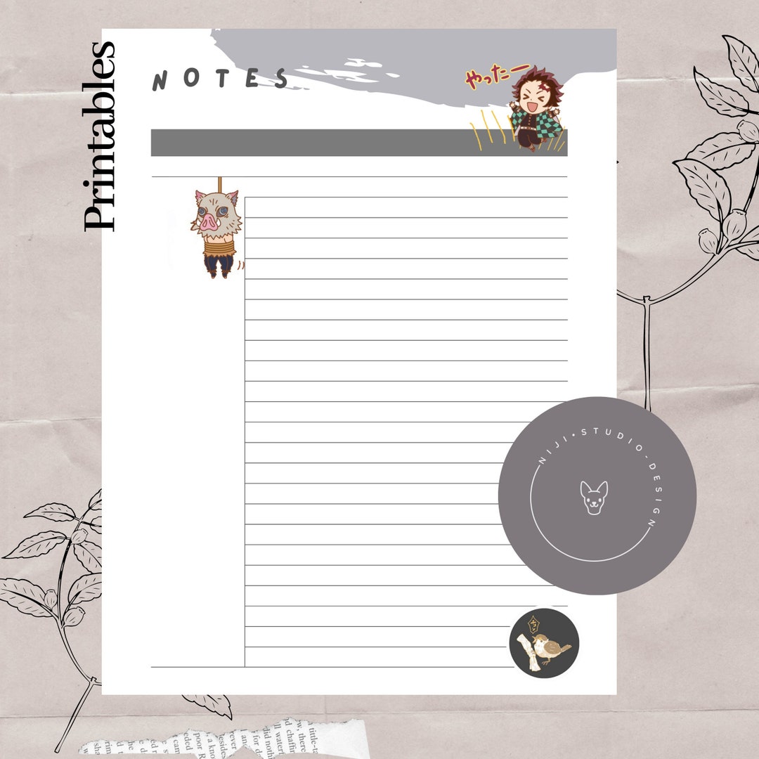 Goodnotes Template Noteshelf Demon Fan Art Planner Insert PDF and JPEG ...