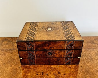 Lovely antique Victorian tunbridge ware inlaid writing box