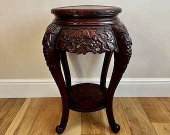 Antique oriental quality carved jardiniere stand
