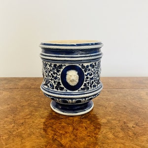 Stunning quality antique Victorian salt glazed German jardiniere