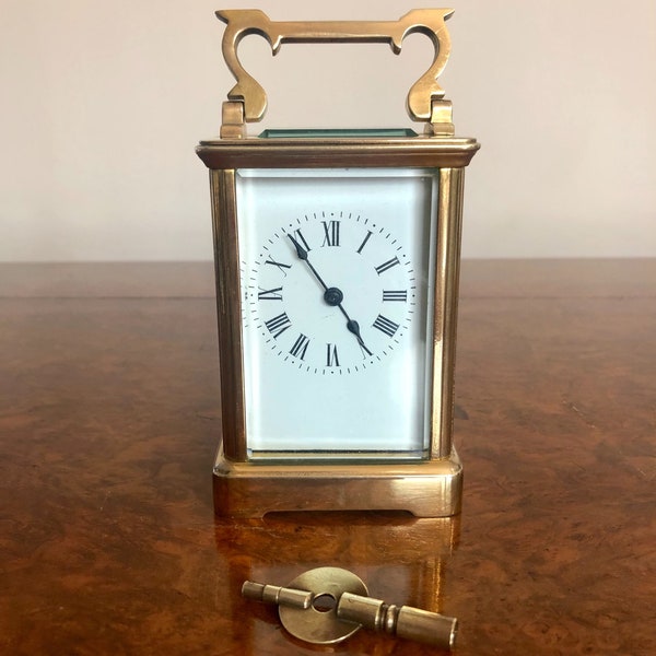 Quality Antique Victorian French Brass Carriage Clock