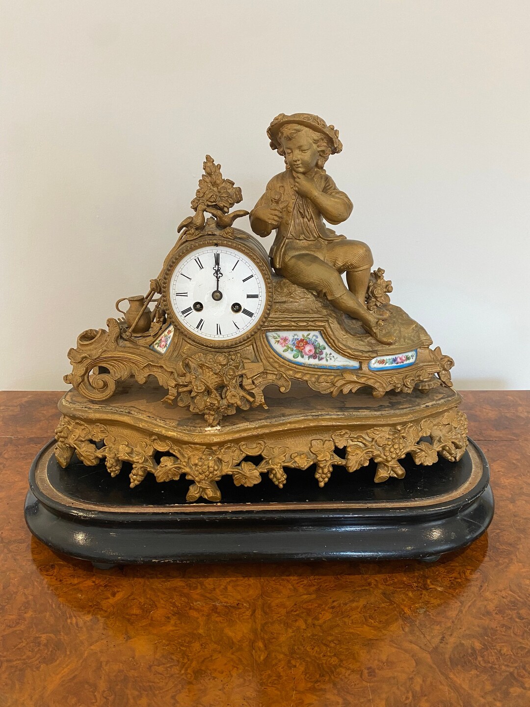 アンティーク　オブジェ Impressive Rococo Louis XVI French Marble & Bronze Mantel Clock
