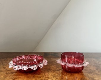 Quality Collection of Antique Victorian Cranberry Glass - Etsy