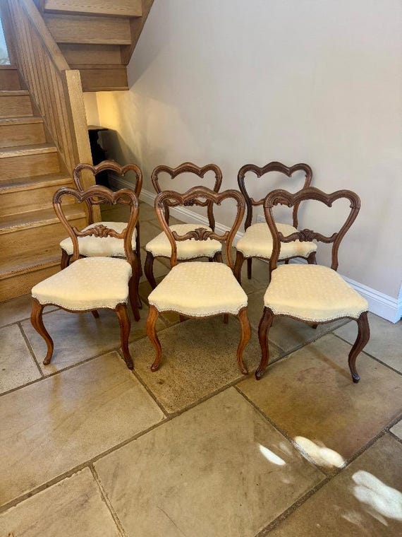 Fine Quality Set of Six Antique Victorian Rosewood Dining Chairs