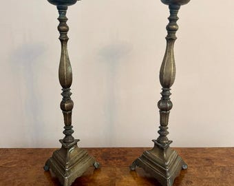年代物 銅製大型燭台 高さ27.5cm★時代物★ 日本のアンティーク青銅製燭台、高さ29cm、明治時代、一対。 - Etsy 日本