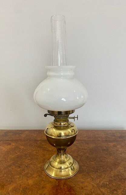 Decorative Double Wick Brass Oil Lamp Victorian or Edwardian 