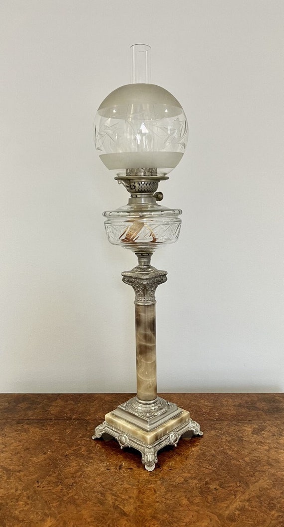 Antique Edwardian Quality Oil Lamp Etsy Australia