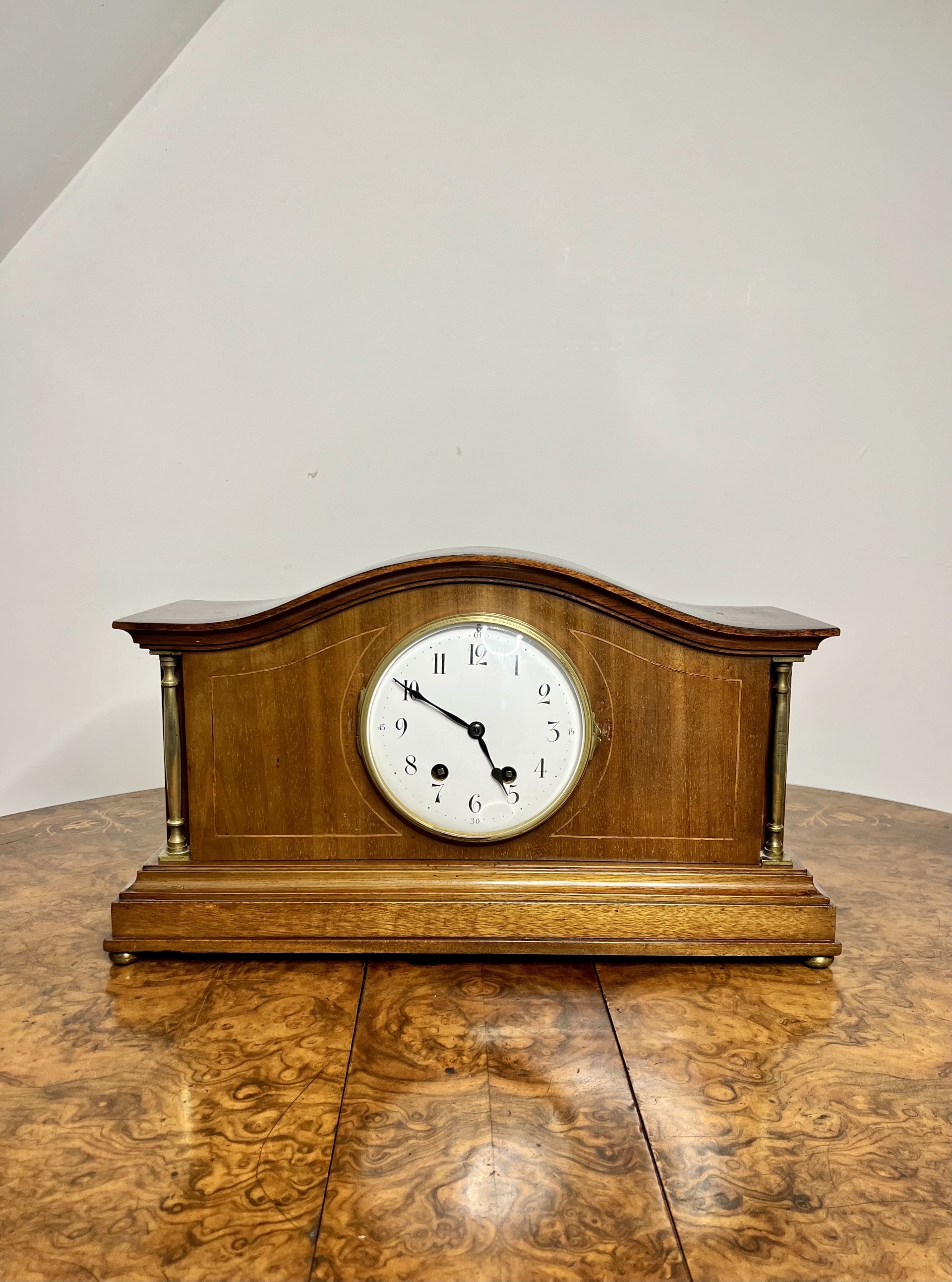 Quality Antique Edwardian Walnut Mantle Clock - Etsy