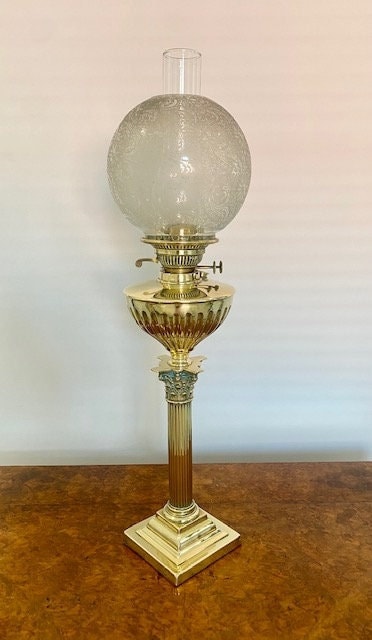 Victorian brass oil lamp deals