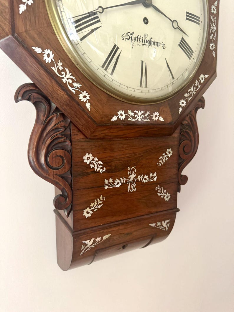 Antique 19th Century Quality Rosewood Inlaid Drop Dial Wall Clock - Etsy