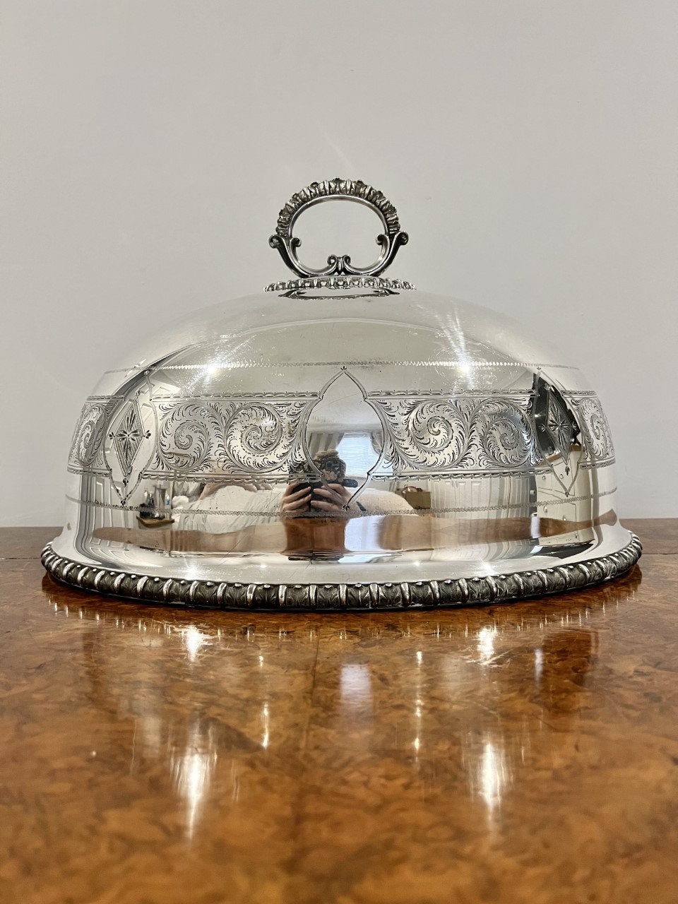 Large Antique Edwardian Quality Silver Plated Meat Cover Etsy